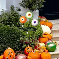 Glitzhome "35.25"" Metal Spring Eyeballs Yard Stake" Halloween Yard Art