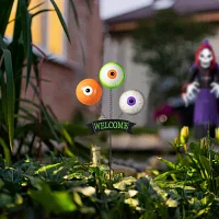 Glitzhome "35.25"" Metal Spring Eyeballs Yard Stake" Halloween Yard Art