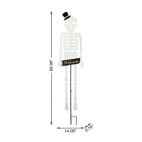 Glitzhome "60""Metal Dangling Skeleton Yard Stake" Halloween Yard Art