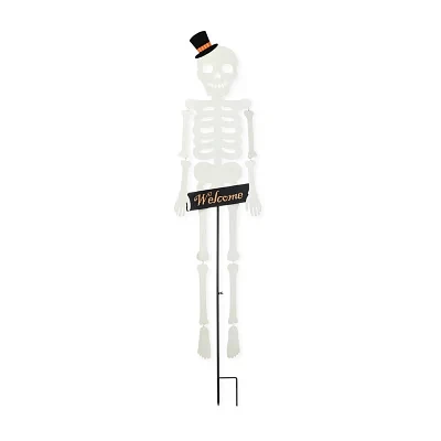 Glitzhome "60""Metal Dangling Skeleton Yard Stake" Halloween Yard Art