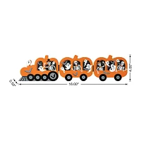 Glitzhome 16"Hinged Pumpkin Train Table Decor Halloween Tabletop Decor