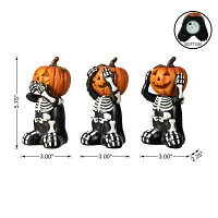 Glitzhome 5.75" Resin Skeleton Pumpkin Table Decor Halloween Tabletop Decor