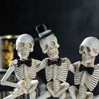 Glitzhome 10.5"Dancing Skeleton Table Decor Halloween Tabletop Decor