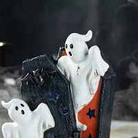 Glitzhome 9.75"Ghost Gravestone Table Decor Halloween Tabletop Decor