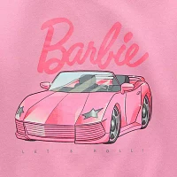 Little & Big Girls Crew Neck Long Sleeve Fleece Barbie Sweatshirt