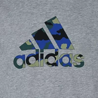 adidas Big Boys Crew Neck Long Sleeve Graphic T-Shirt