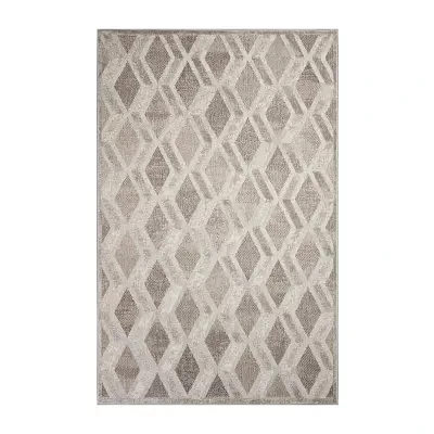 Liora Manne Napoli Diamond Natural Geometric Rectangular Area Rug