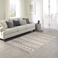 Liora Manne Napoli Diamond Natural Stripe Rectangular Area Rug