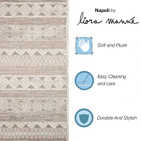 Liora Manne Napoli Diamond Natural Stripe Rectangular Area Rug