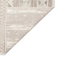 Liora Manne Napoli Diamond Natural Stripe Rectangular Area Rug