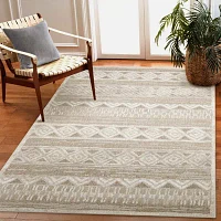 Liora Manne Napoli Diamond Natural Stripe Rectangular Area Rug