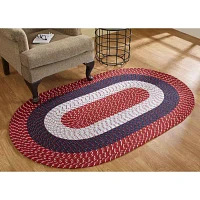 Better Trends Country Stripe Braided 4' X 6'  Oval Area Rug