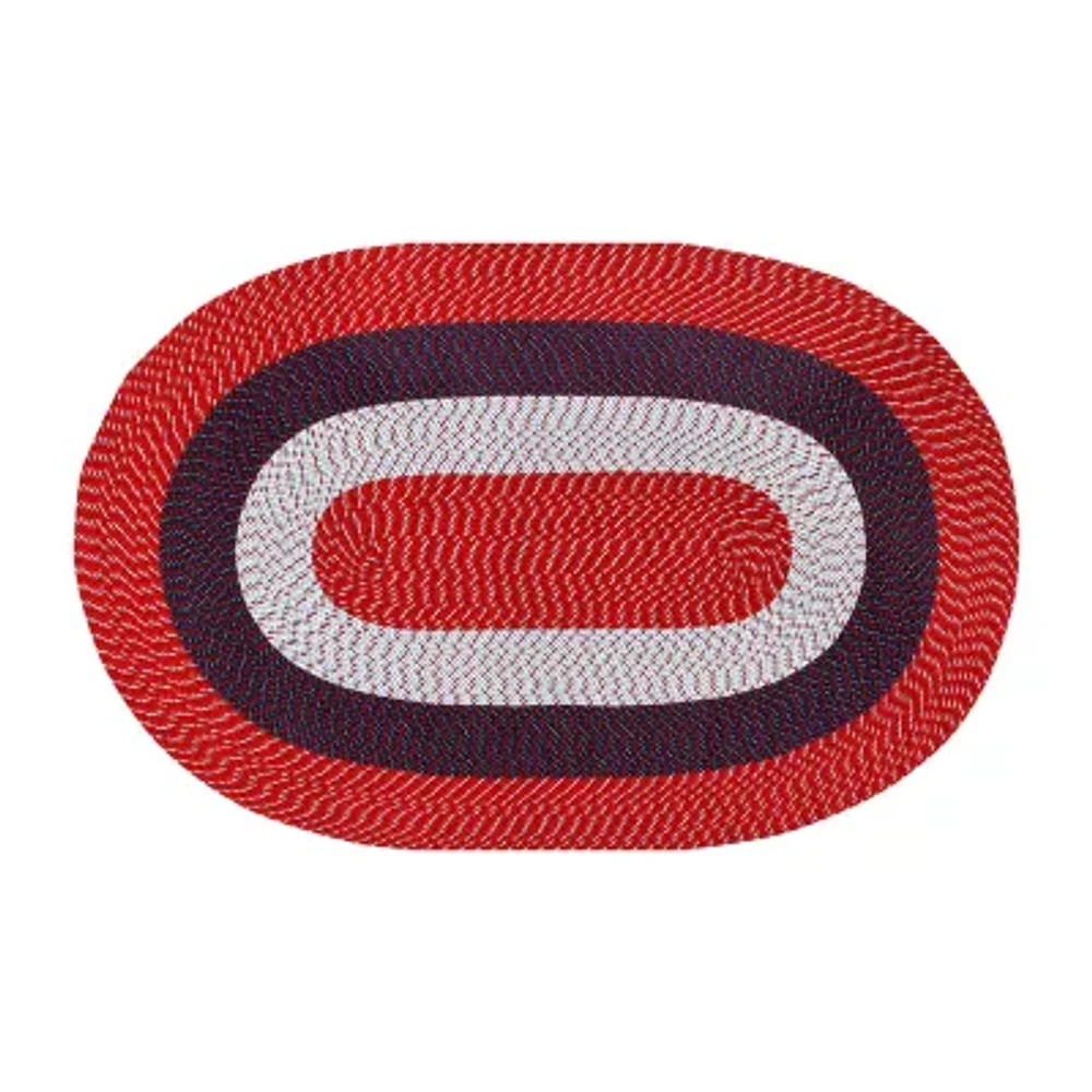 Better Trends Country Stripe Braided 4' X 6'  Oval Area Rug