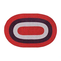 Better Trends Country Stripe Braided 4' X 6'  Oval Area Rug