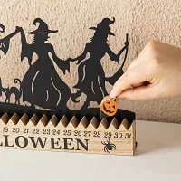 Glitzhome "18""Dancing Witch Silhouette Table Sign" Halloween Tabletop Decor