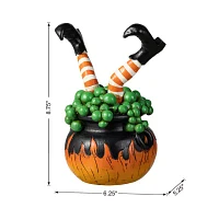 Glitzhome 8.75"Witches With Cauldron Halloween Tabletop Decor