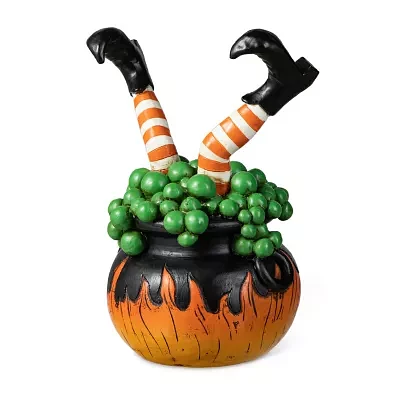 Glitzhome 8.75"Witches With Cauldron Halloween Tabletop Decor