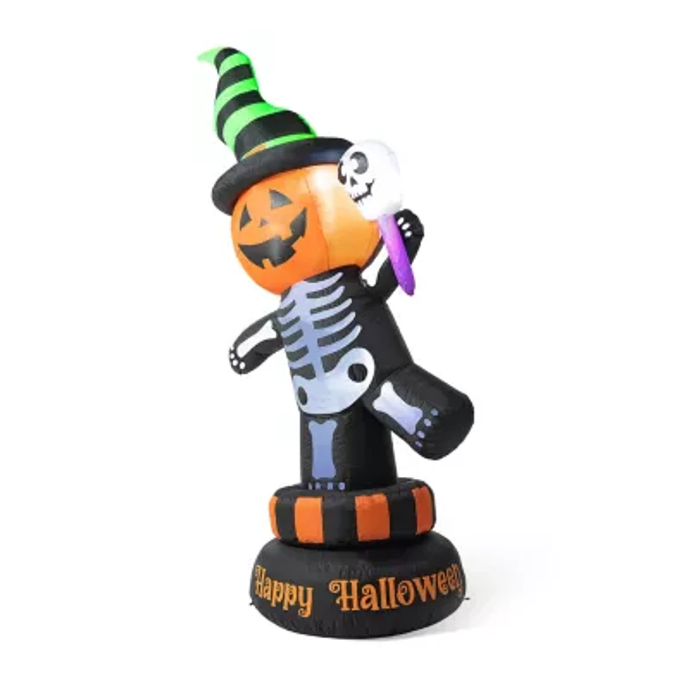 Glitzhome Lighted Skeleton Decor Halloween Outdoor Inflatable