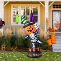 Glitzhome Lighted Skeleton Decor Halloween Outdoor Inflatable