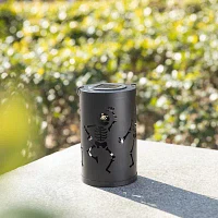 Glitzhome 10.75"H Metal Skeleton Solar Lantern Halloween Outdoor Inflatable