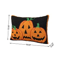 Glitzhome 18"L Hooked Pumpkins Throw Pillow