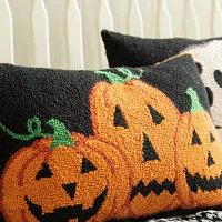 Glitzhome 18"L Hooked Pumpkins Throw Pillow