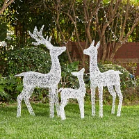 Glitzhome Crystal White Reindeer Christmas Yard Art