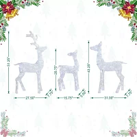 Glitzhome Crystal White Reindeer Christmas Yard Art