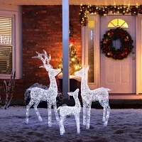 Glitzhome Crystal White Reindeer Christmas Yard Art