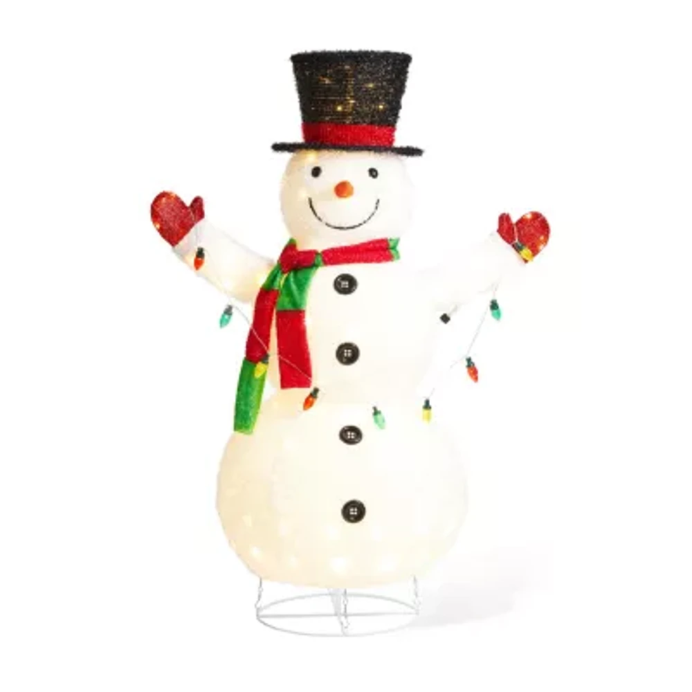 Glitzhome 47.25" Fabric Snowman Christmas Yard Art