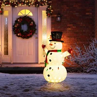 Glitzhome 47.25" Fabric Snowman Christmas Yard Art