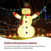 Glitzhome 47.25" Fabric Snowman Christmas Yard Art