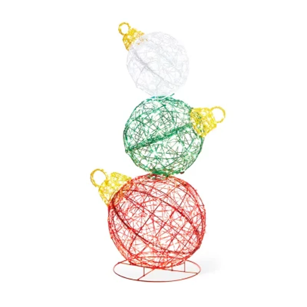 Glitzhome 39.25" Lighted Ornaments Christmas Yard Art