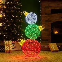 Glitzhome 39.25" Lighted Ornaments Christmas Yard Art