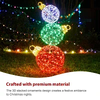 Glitzhome 39.25" Lighted Ornaments Christmas Yard Art