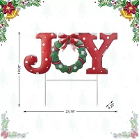 Glitzhome 29.25" Metal Joy Christmas Yard Art