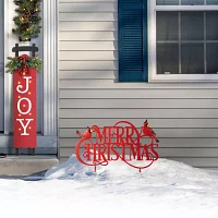 Glitzhome 24" Metal Merry Christmas Yard Art