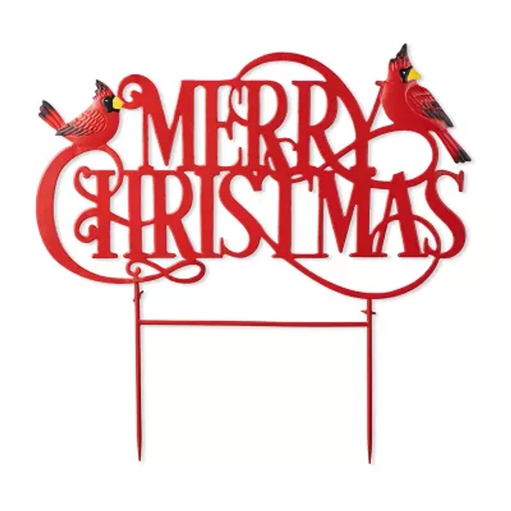 Glitzhome 24" Metal Merry Christmas Yard Art