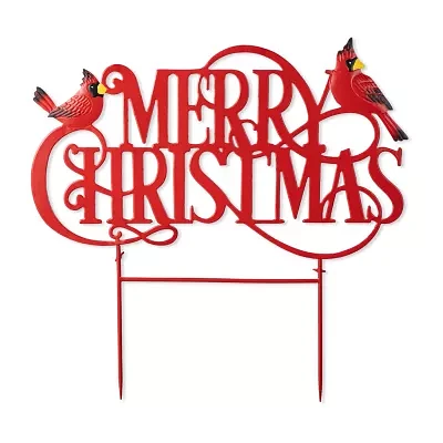 Glitzhome 24" Metal Merry Christmas Yard Art