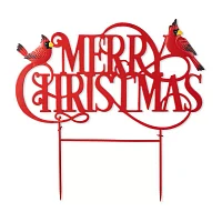 Glitzhome 24" Metal Merry Christmas Yard Art