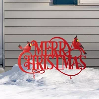 Glitzhome 24" Metal Merry Christmas Yard Art