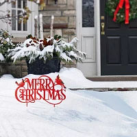 Glitzhome 24" Metal Merry Christmas Yard Art