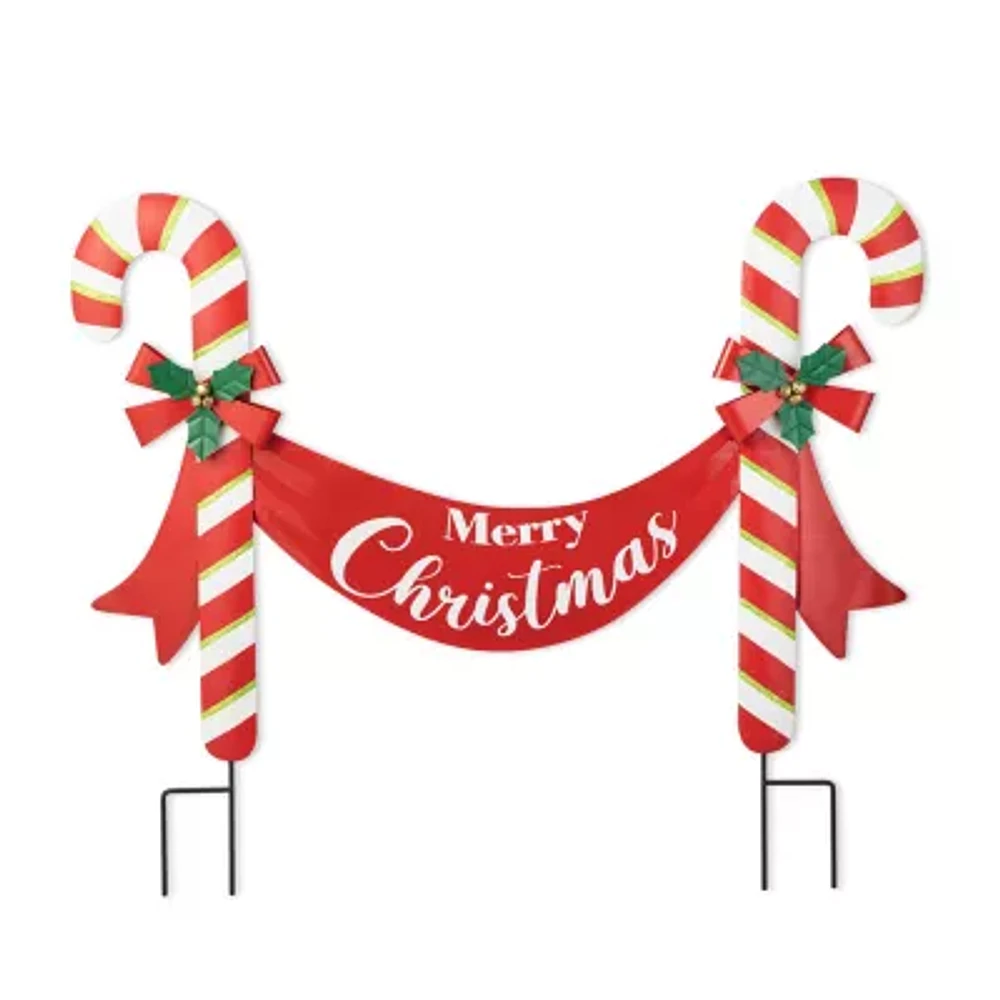 Glitzhome 36" Metal Candy Cane Christmas Yard Art