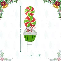 Glitzhome 36.25" Metal Peppermint Christmas Yard Art