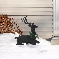 Glitzhome 42" Metal Silhouette Reindeers Christmas Yard Art