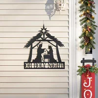 Glitzhome 30" Metal  Silhouette Nativity Christmas Yard Art