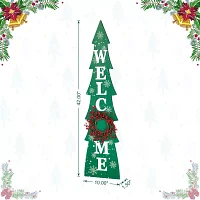 Glitzhome 42" Wood Welcome Christmas Porch Sign