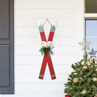 Glitzhome 36" Wooden Sleigh Christmas Porch Sign