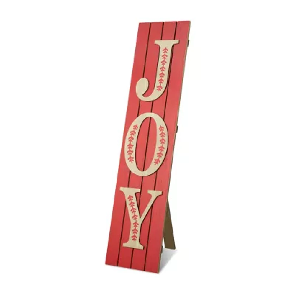 Glitzhome 42" Wooden Joy Christmas Porch Sign