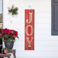 Glitzhome 42" Wooden Joy Christmas Porch Sign